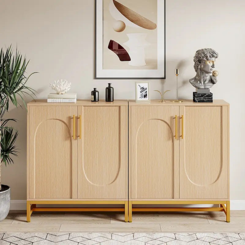 Bahut de rangement, Buffet moderne 4 portes avec étagère réglable pour salon, cuisine, salle à manger, couloir