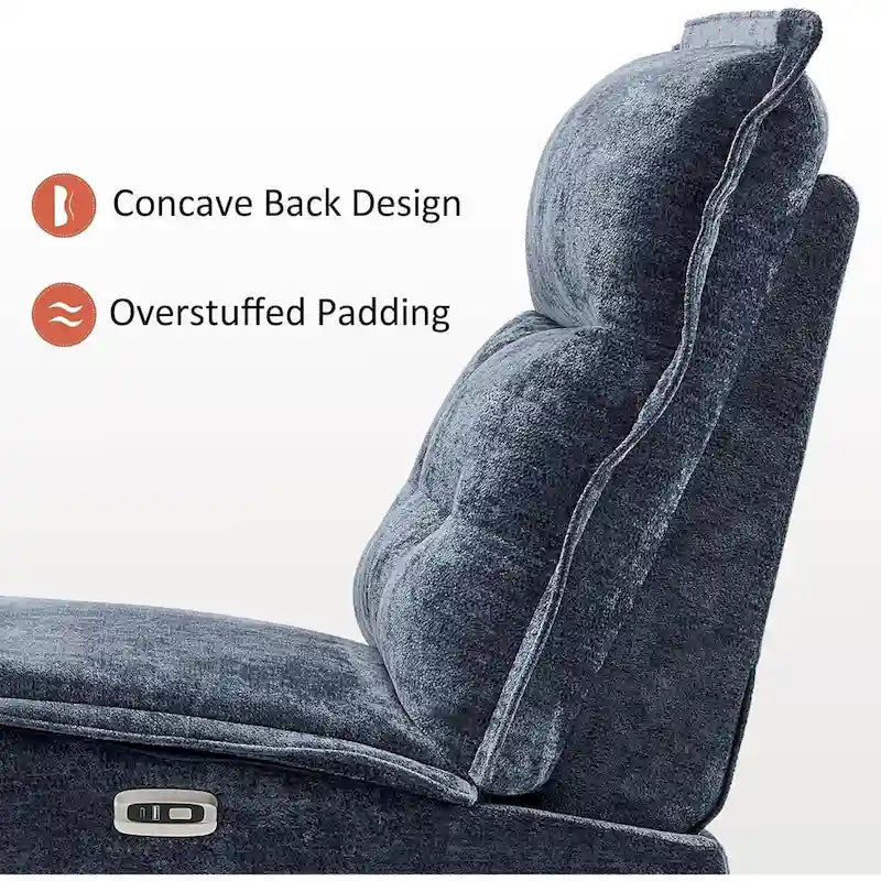 Fauteuil inclinable électrique sans accoudoirs avec ports USB, 3,5 po de dégagement mural, pour salon, ALR01