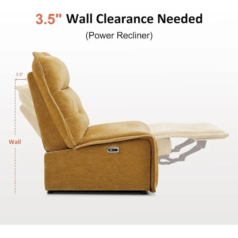 Fauteuil inclinable électrique sans accoudoirs avec ports USB, 3,5 po de dégagement mural, pour salon, ALR01