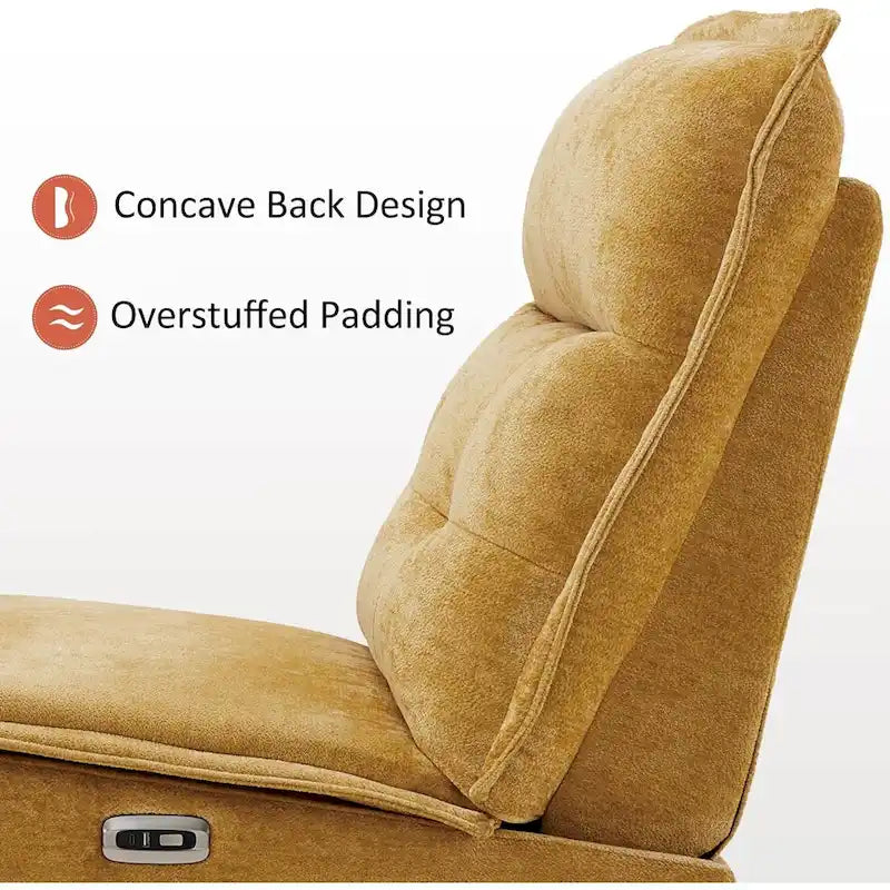Fauteuil inclinable électrique sans accoudoirs avec ports USB, 3,5 po de dégagement mural, pour salon, ALR01