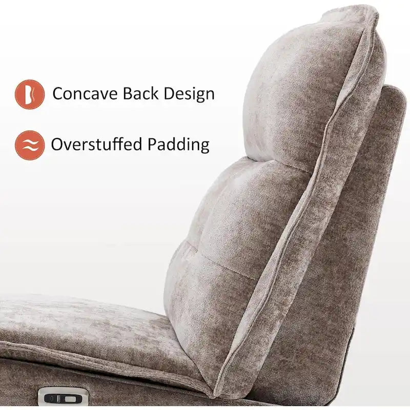 Fauteuil inclinable électrique sans accoudoirs avec ports USB, 3,5 po de dégagement mural, pour salon, ALR01