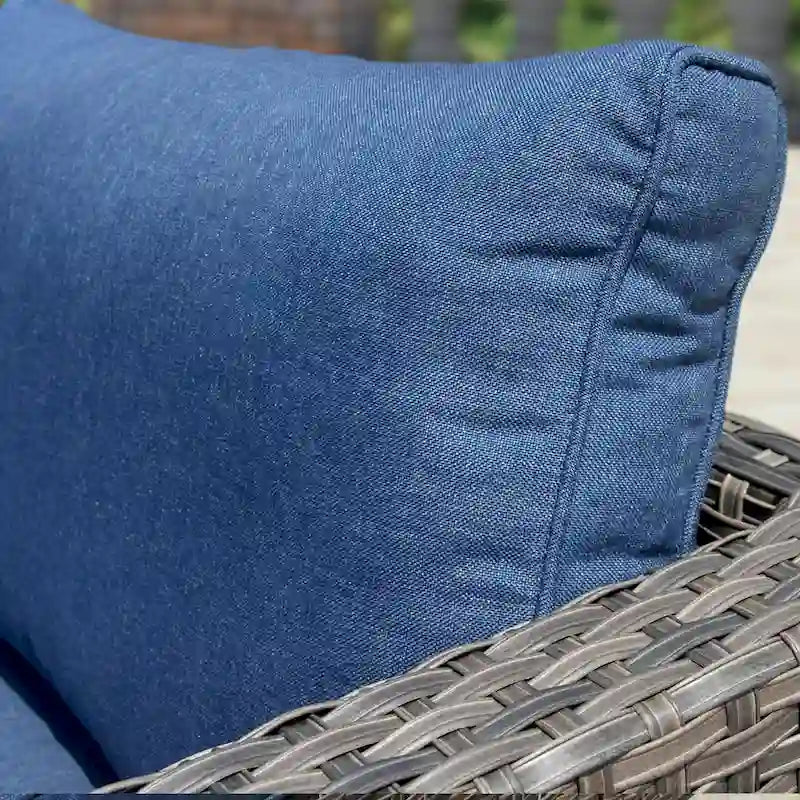 OVIOS Salon de Jardin 9 pièces en Osier avec Coussins Profonds