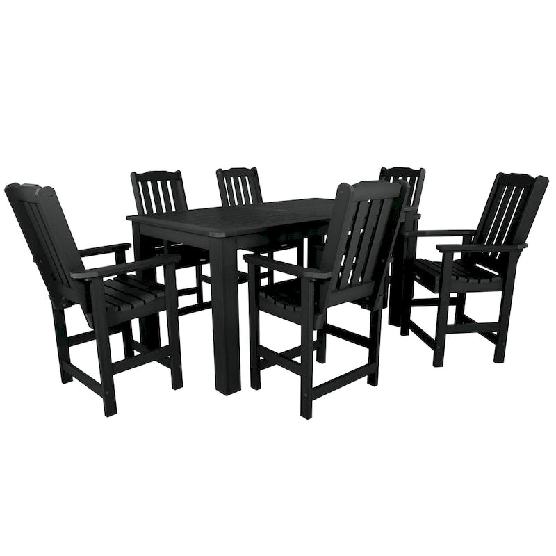 Ensemble de salle à manger d'extérieur 7 pièces Lehigh - Table 42 x 72, hauteur comptoir