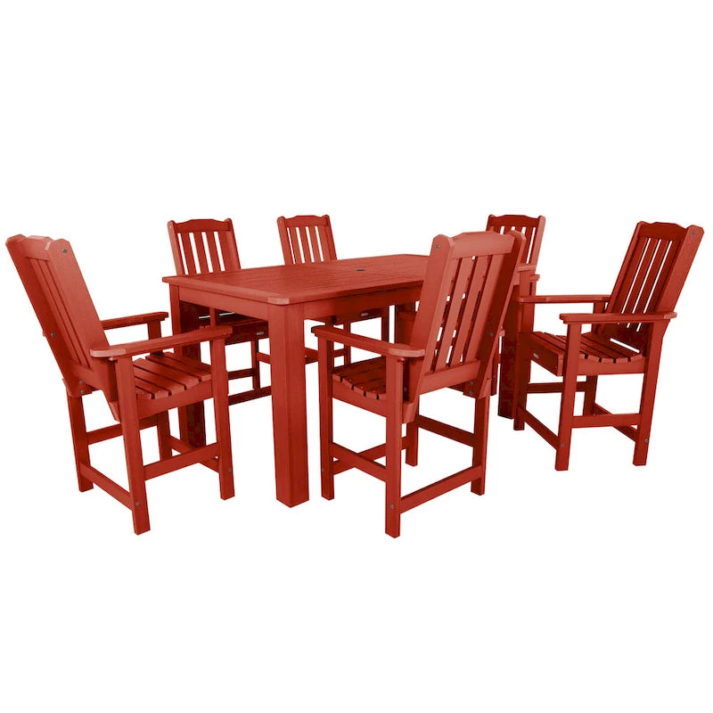Ensemble de salle à manger d'extérieur 7 pièces Lehigh - Table 42 x 72, hauteur comptoir