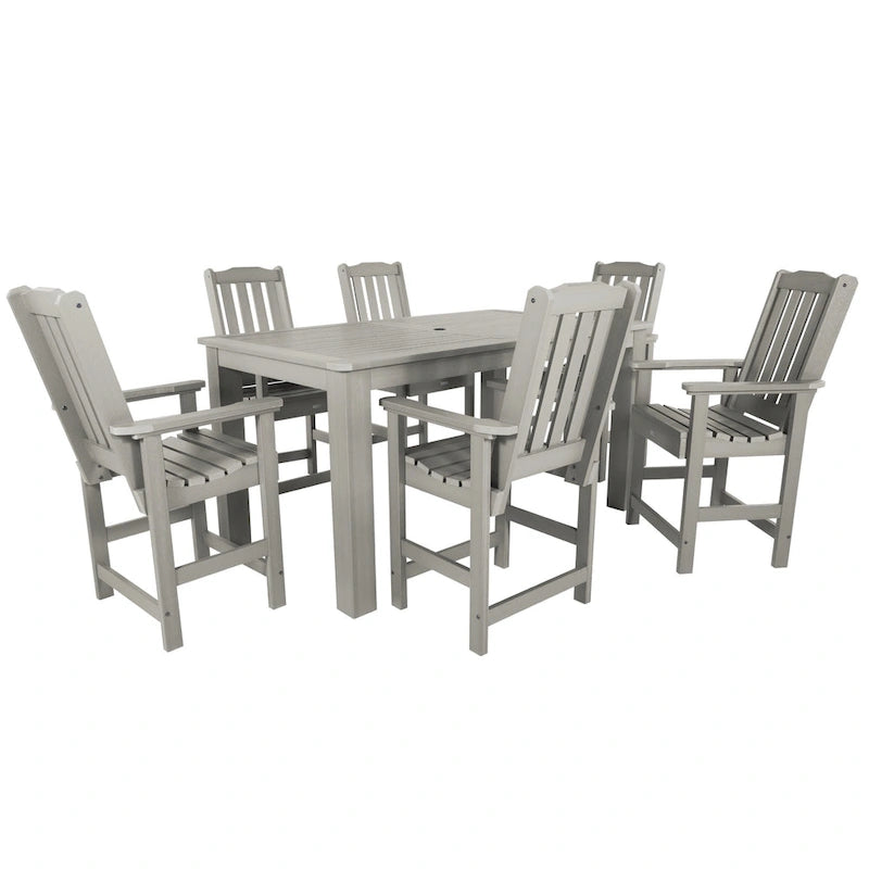 Ensemble de salle à manger d'extérieur 7 pièces Lehigh - Table 42 x 72, hauteur comptoir