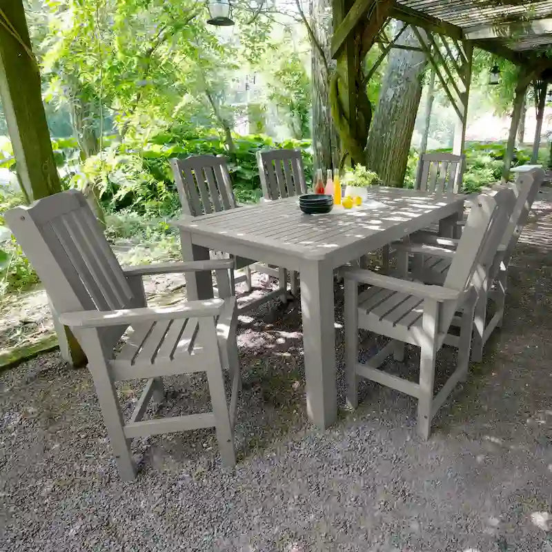 Ensemble de salle à manger d'extérieur 7 pièces Lehigh - Table 42 x 72, hauteur comptoir