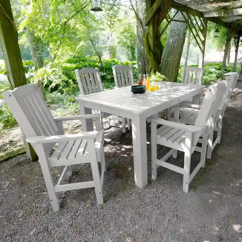 Ensemble de salle à manger d'extérieur 7 pièces Lehigh - Table 42 x 72, hauteur comptoir