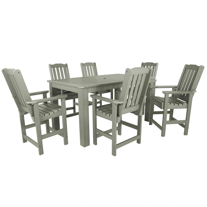 Ensemble de salle à manger d'extérieur 7 pièces Lehigh - Table 42 x 72, hauteur comptoir
