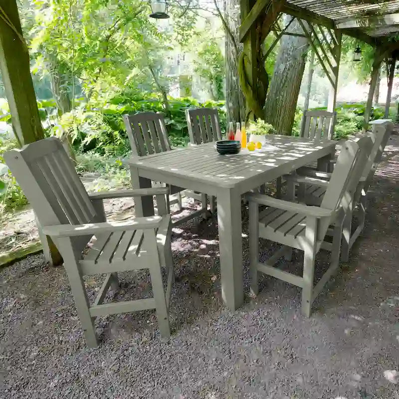 Ensemble de salle à manger d'extérieur 7 pièces Lehigh - Table 42 x 72, hauteur comptoir