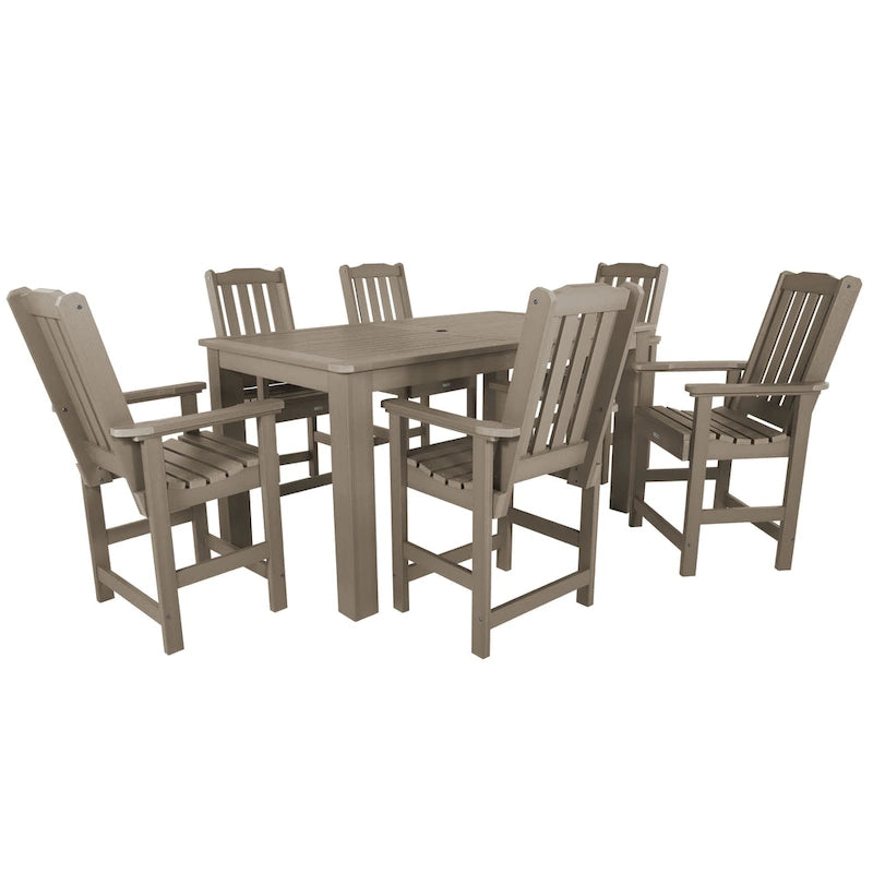 Ensemble de salle à manger d'extérieur 7 pièces Lehigh - Table 42 x 72, hauteur comptoir