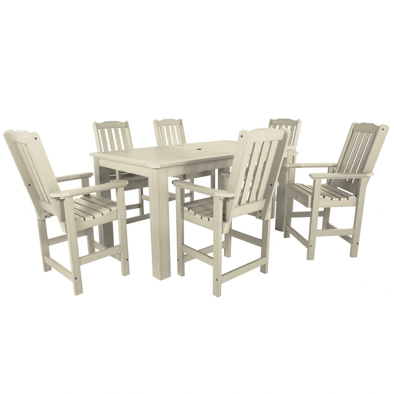 Ensemble de salle à manger d'extérieur 7 pièces Lehigh - Table 42 x 72, hauteur comptoir