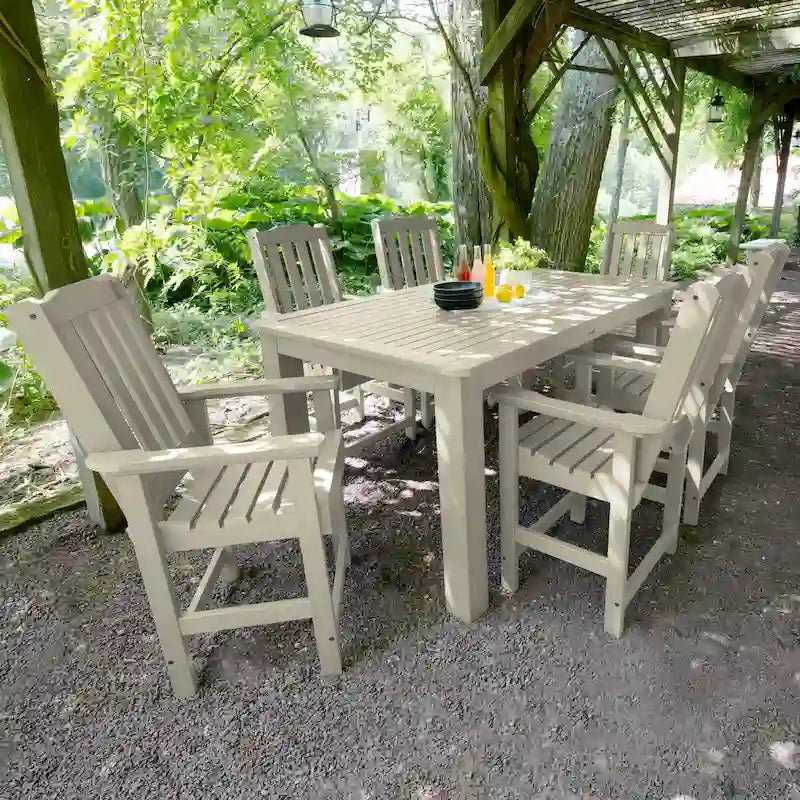 Ensemble de salle à manger d'extérieur 7 pièces Lehigh - Table 42 x 72, hauteur comptoir