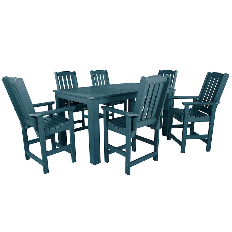 Ensemble de salle à manger d'extérieur 7 pièces Lehigh - Table 42 x 72, hauteur comptoir