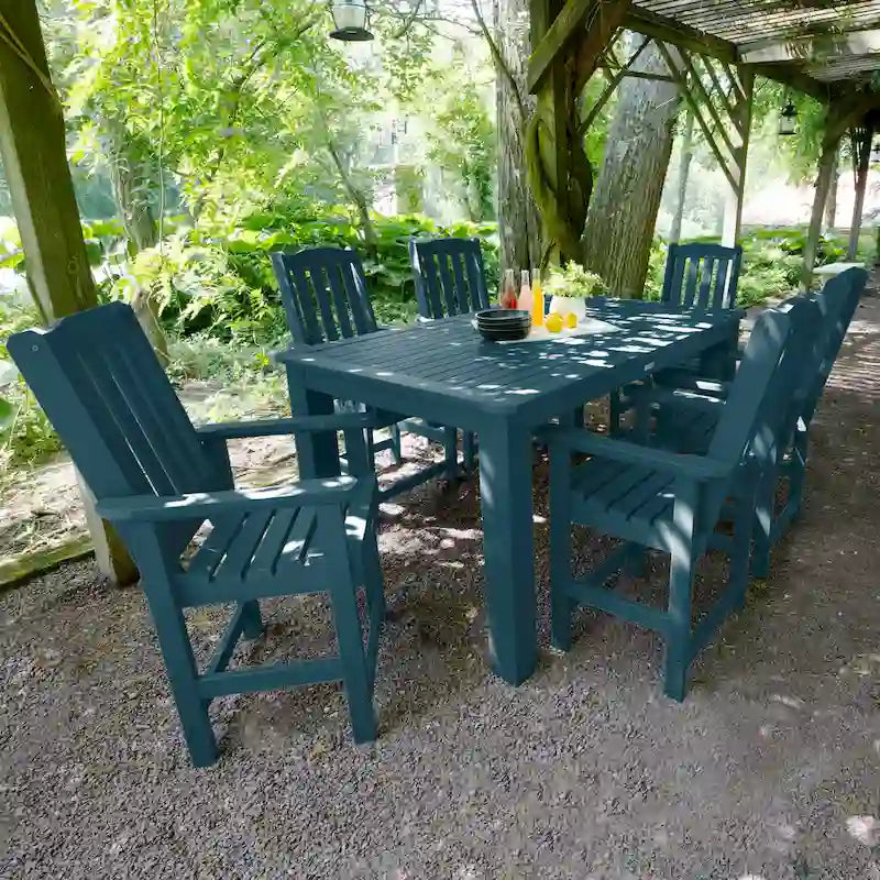 Ensemble de salle à manger d'extérieur 7 pièces Lehigh - Table 42 x 72, hauteur comptoir