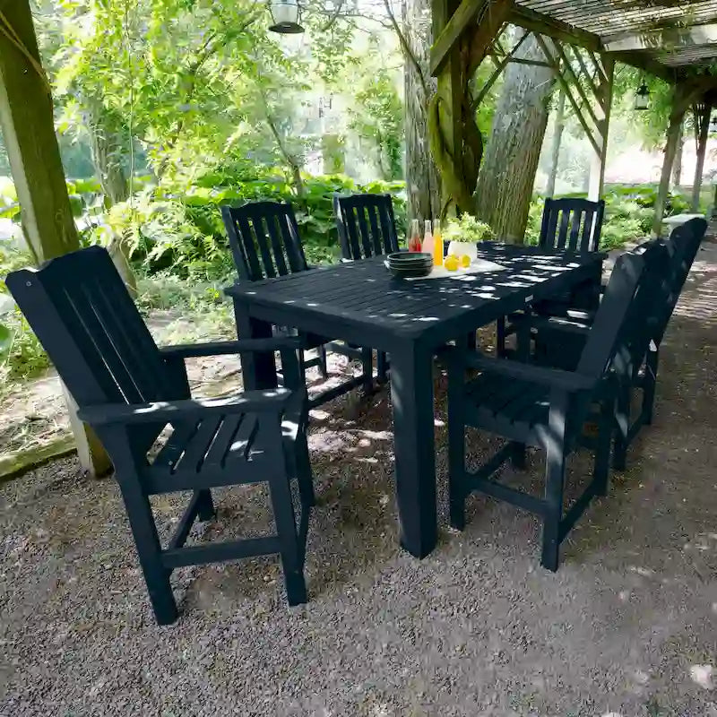 Ensemble de salle à manger d'extérieur 7 pièces Lehigh - Table 42 x 72, hauteur comptoir