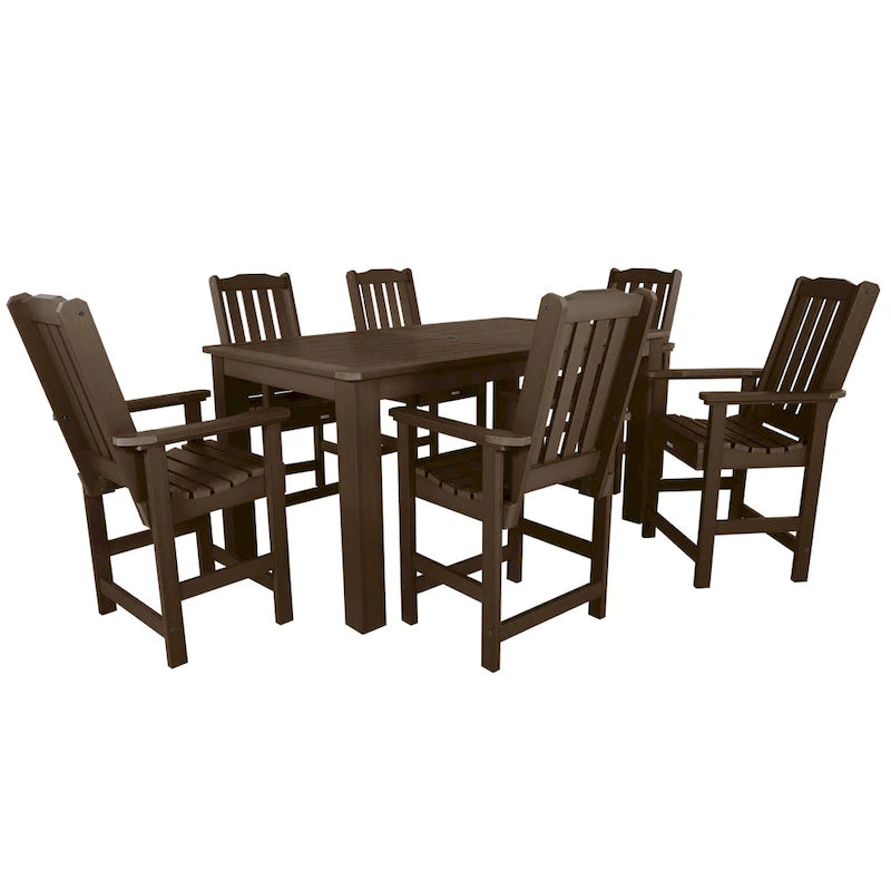 Ensemble de salle à manger d'extérieur 7 pièces Lehigh - Table 42 x 72, hauteur comptoir