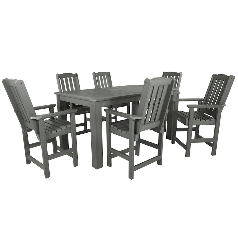 Ensemble de salle à manger d'extérieur 7 pièces Lehigh - Table 42 x 72, hauteur comptoir