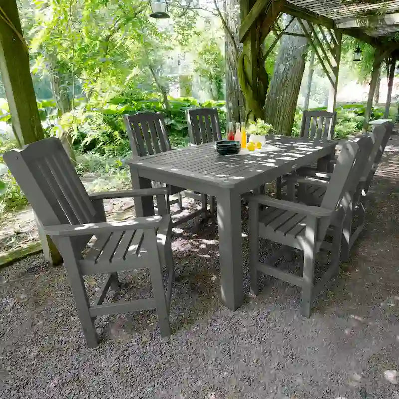 Ensemble de salle à manger d'extérieur 7 pièces Lehigh - Table 42 x 72, hauteur comptoir