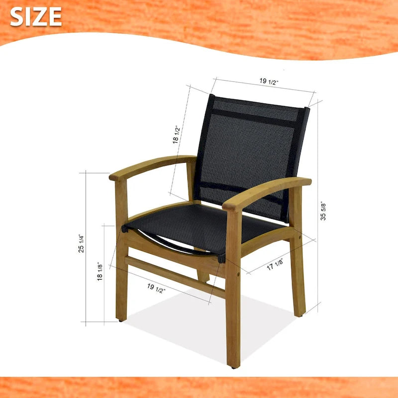 Ensemble de salle à manger d'extérieur Amazonia Teak 9 pièces en bois Luna - 9 pièces