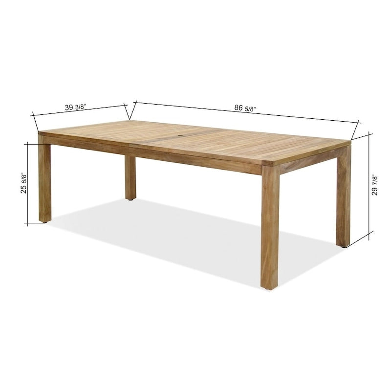 Ensemble de salle à manger d'extérieur Amazonia Teak 9 pièces en bois Luna - 9 pièces