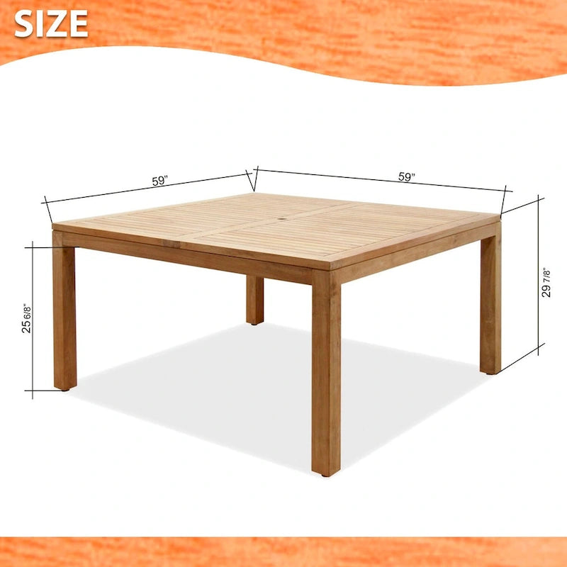 Ensemble de salle à manger d'extérieur Amazonia Teak 9 pièces en bois Luna - 9 pièces