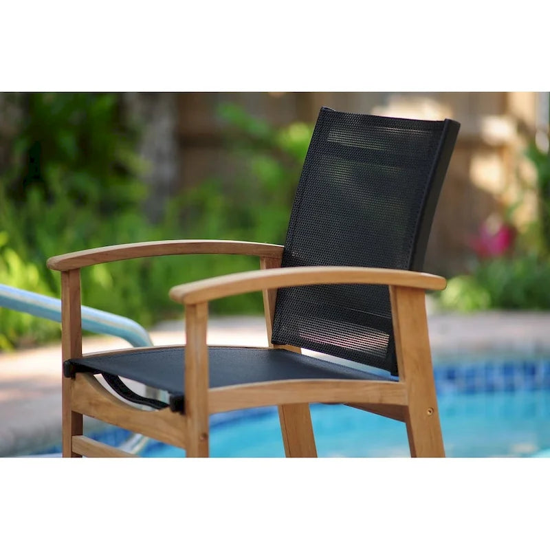 Ensemble de salle à manger d'extérieur Amazonia Teak 9 pièces en bois Luna - 9 pièces