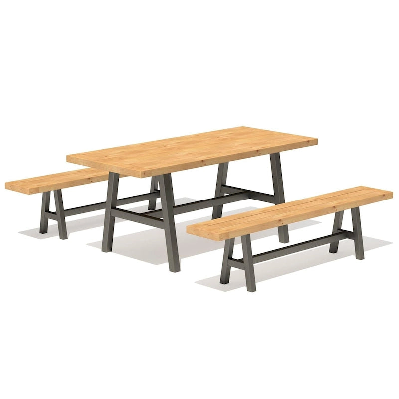 Ensemble de salle à manger EROMMY pour patio, mobilier d'extérieur rectangulaire de qualité supérieure pour jardin, véranda et pelouse
