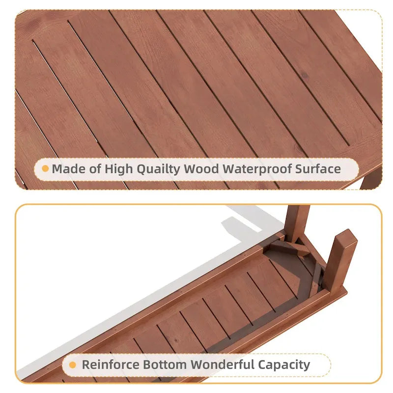 Ensemble de salle à manger EROMMY pour patio, mobilier d'extérieur rectangulaire de qualité supérieure pour jardin, véranda et pelouse