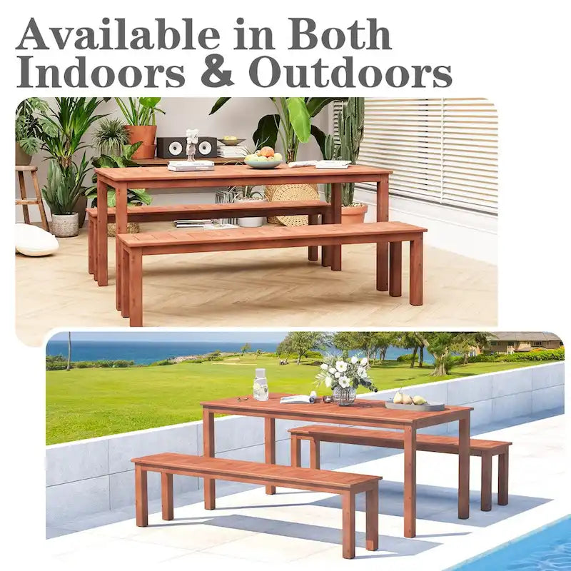 Ensemble de salle à manger EROMMY pour patio, mobilier d'extérieur rectangulaire de qualité supérieure pour jardin, véranda et pelouse