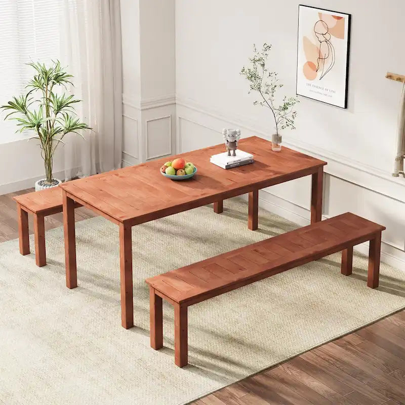 Ensemble de salle à manger EROMMY pour patio, mobilier d'extérieur rectangulaire de qualité supérieure pour jardin, véranda et pelouse