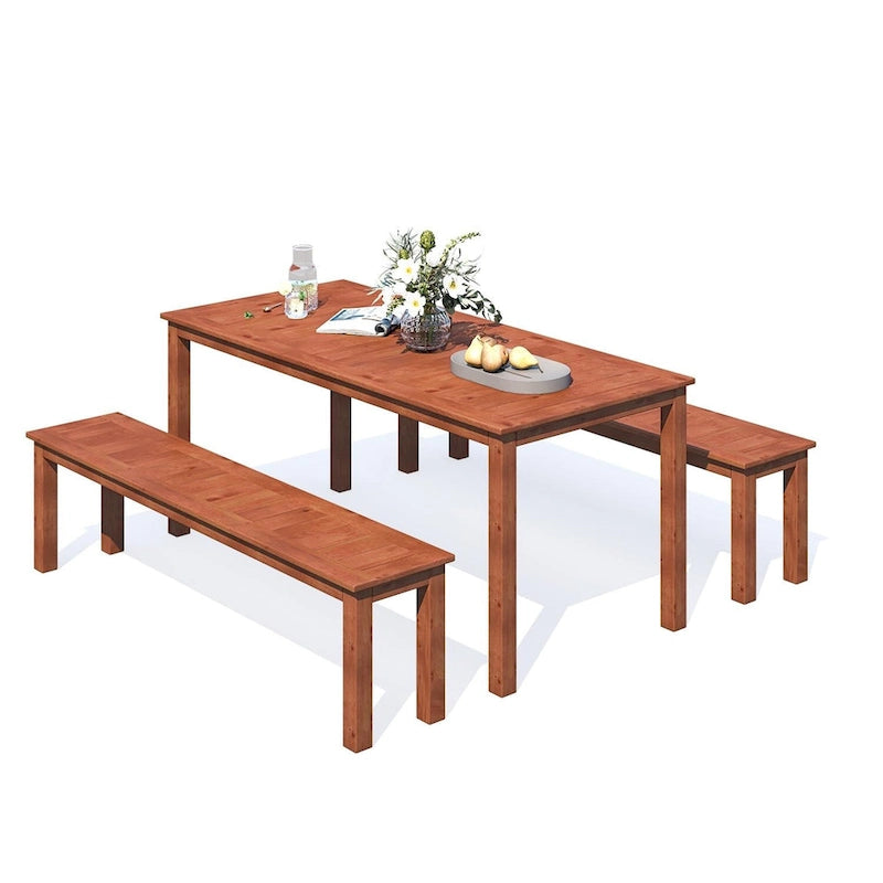 Ensemble de salle à manger EROMMY pour patio, mobilier d'extérieur rectangulaire de qualité supérieure pour jardin, véranda et pelouse