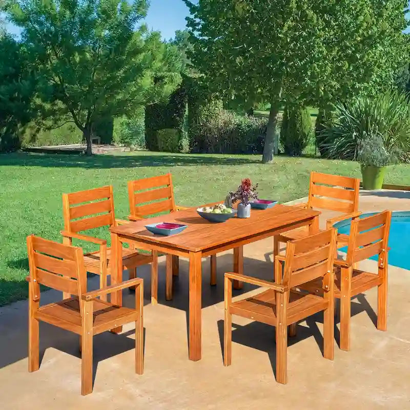 Ensemble de salle à manger EROMMY pour patio, mobilier d'extérieur rectangulaire de qualité supérieure pour jardin, véranda et pelouse