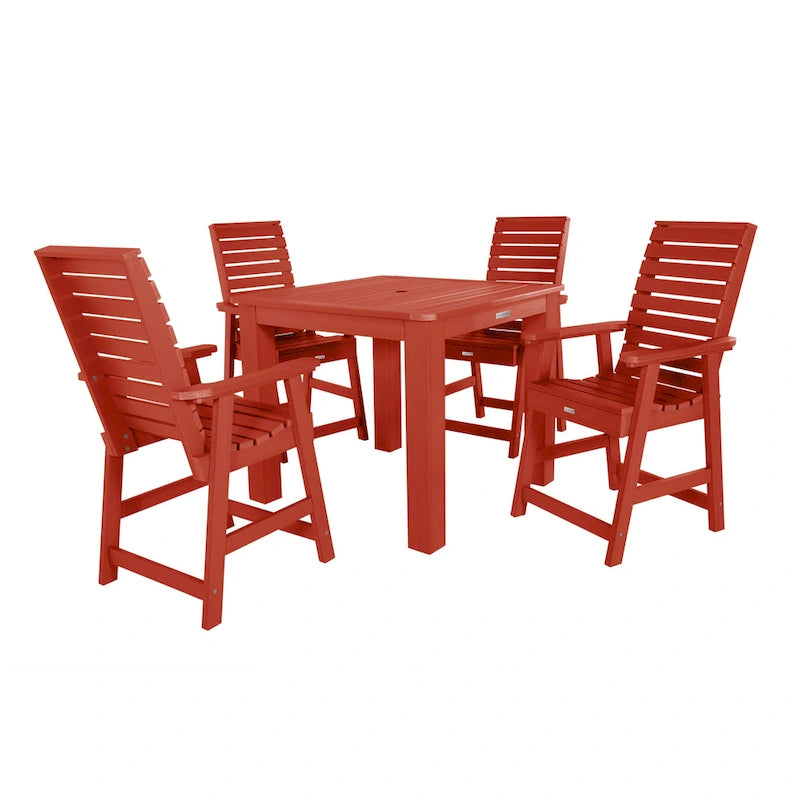 Ensemble repas d'extérieur 5 pièces hauteur comptoir Weatherly