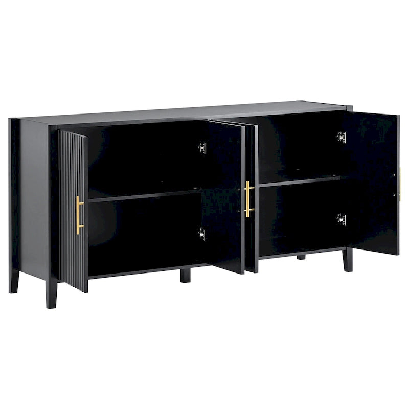 Armoire de rangement d'appoint Buffet en bois avec poignées en métal pour couloir, entrée, salon, chambre à coucher