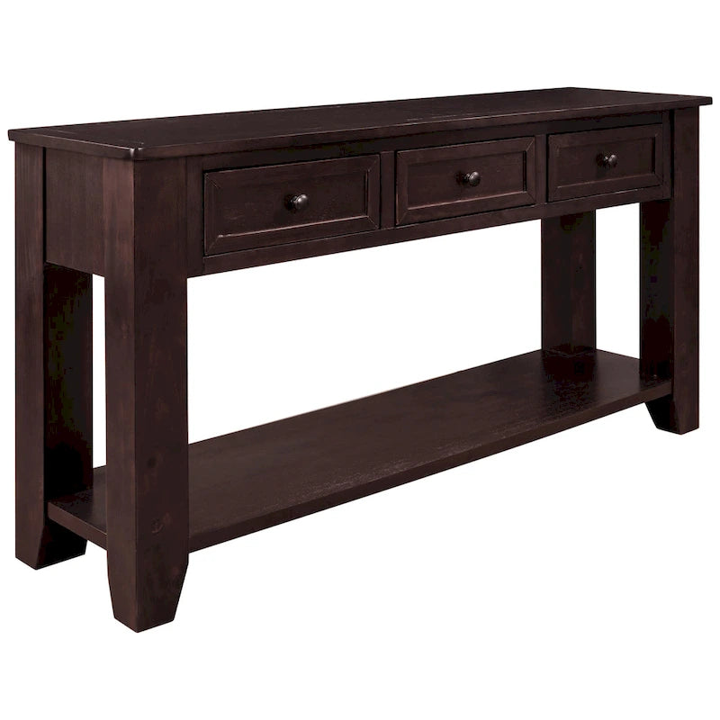 Armoire de rangement d'appoint Buffet en bois avec poignées en métal pour couloir, entrée, salon, chambre à coucher