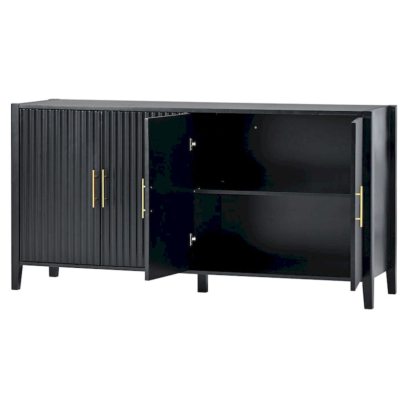 Armoire de rangement d'appoint Buffet en bois avec poignées en métal pour couloir, entrée, salon, chambre à coucher