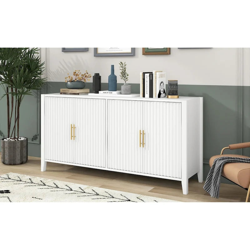 Armoire de rangement d'appoint Buffet en bois avec poignées en métal pour couloir, entrée, salon, chambre à coucher