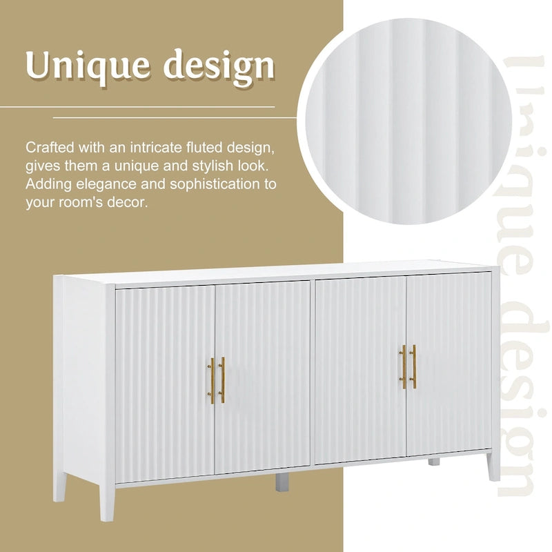 Armoire de rangement d'appoint Buffet en bois avec poignées en métal pour couloir, entrée, salon, chambre à coucher