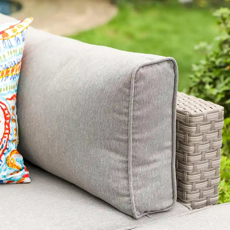 Ensemble de jardin sectionnel COSIEST 8 pièces en rotin synthétique avec coussins