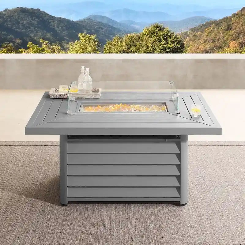 Ensemble de meubles de patio sectionnels Corvus Trey en osier tressé 13 pièces avec table brasero