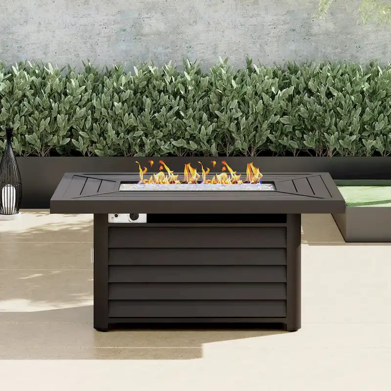 Ensemble de meubles de patio sectionnels Corvus Trey en osier tressé 13 pièces avec table brasero