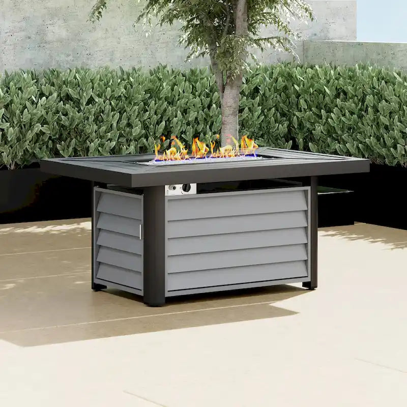 Ensemble de meubles de patio sectionnels Corvus Trey en osier tressé 13 pièces avec table brasero