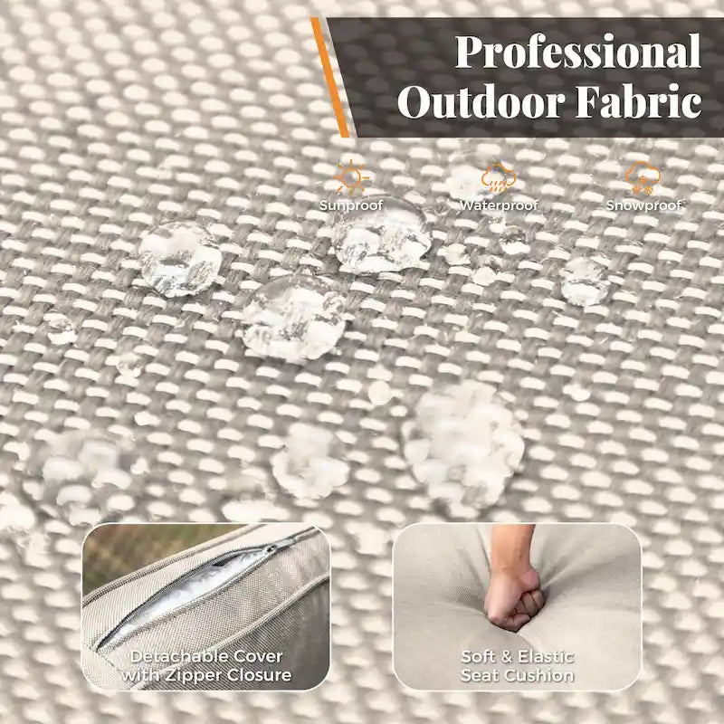 MAISON ARTS Ensemble de salle à manger de patio 9 pièces, table carrée en métal de 60 pouces et chaises de salle à manger en rotin
