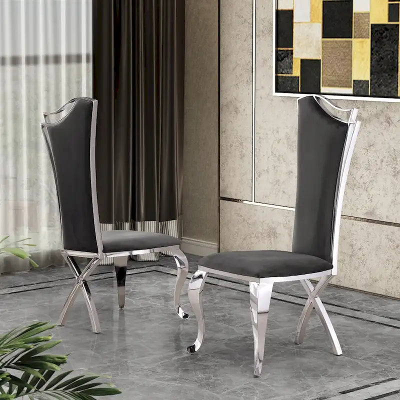 Chaises d'appoint de salle à manger capitonnées Luxe de la meilleure qualité (lot de 2)