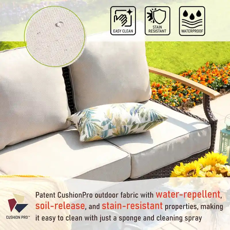 Ensemble de mobilier de jardin 6/9 pièces en rotin et osier avec fauteuil pivotant et rocking-chair