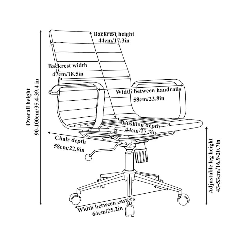 Chaise de bureau informatique côtelée