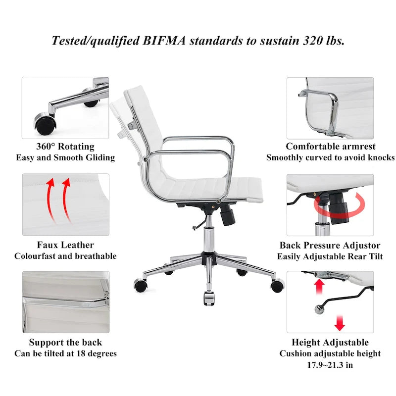 Chaise de bureau informatique côtelée