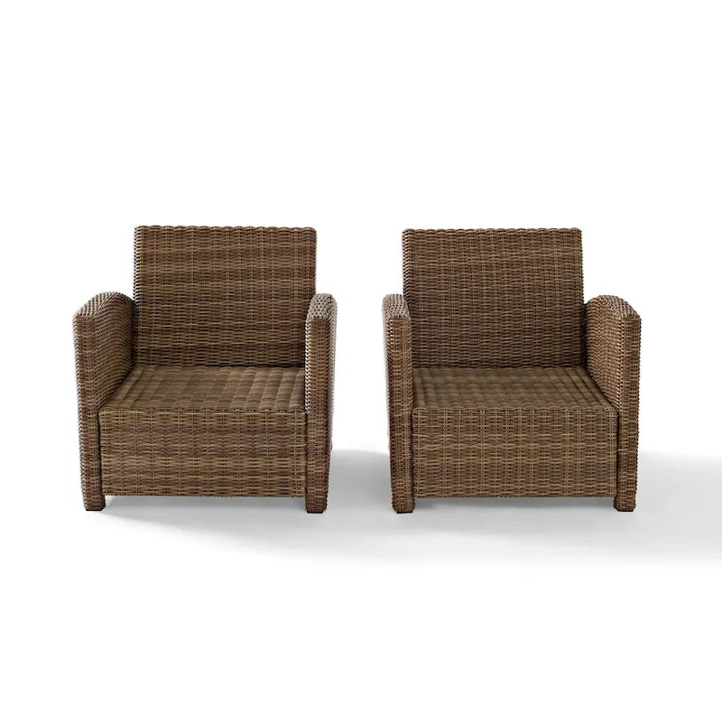 Crosley Bradenton Ensemble de 3 fauteuils d'extérieur en osier - Sunbrella