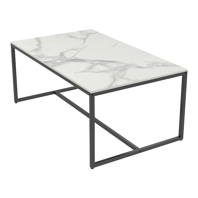 Table basse rectangulaire Frame Table de salon Marbre Métal Table de canapé