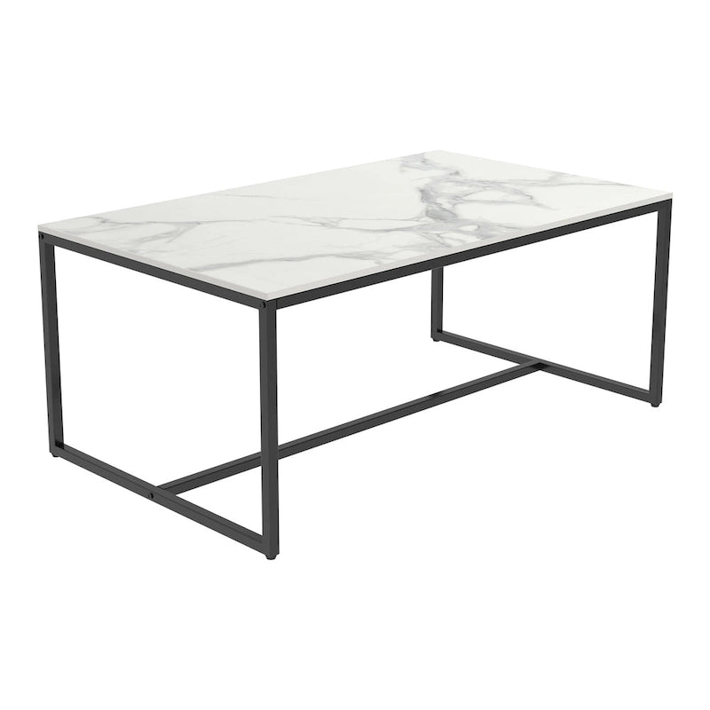 Table basse rectangulaire Frame Table de salon Marbre Métal Table de canapé